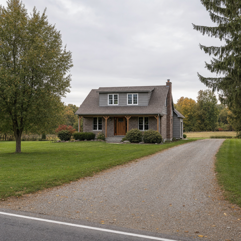 A calm single-family home exterior on a quiet West Ridge street, representing the household size and daily water use that decides how often a septic tank needs pumping